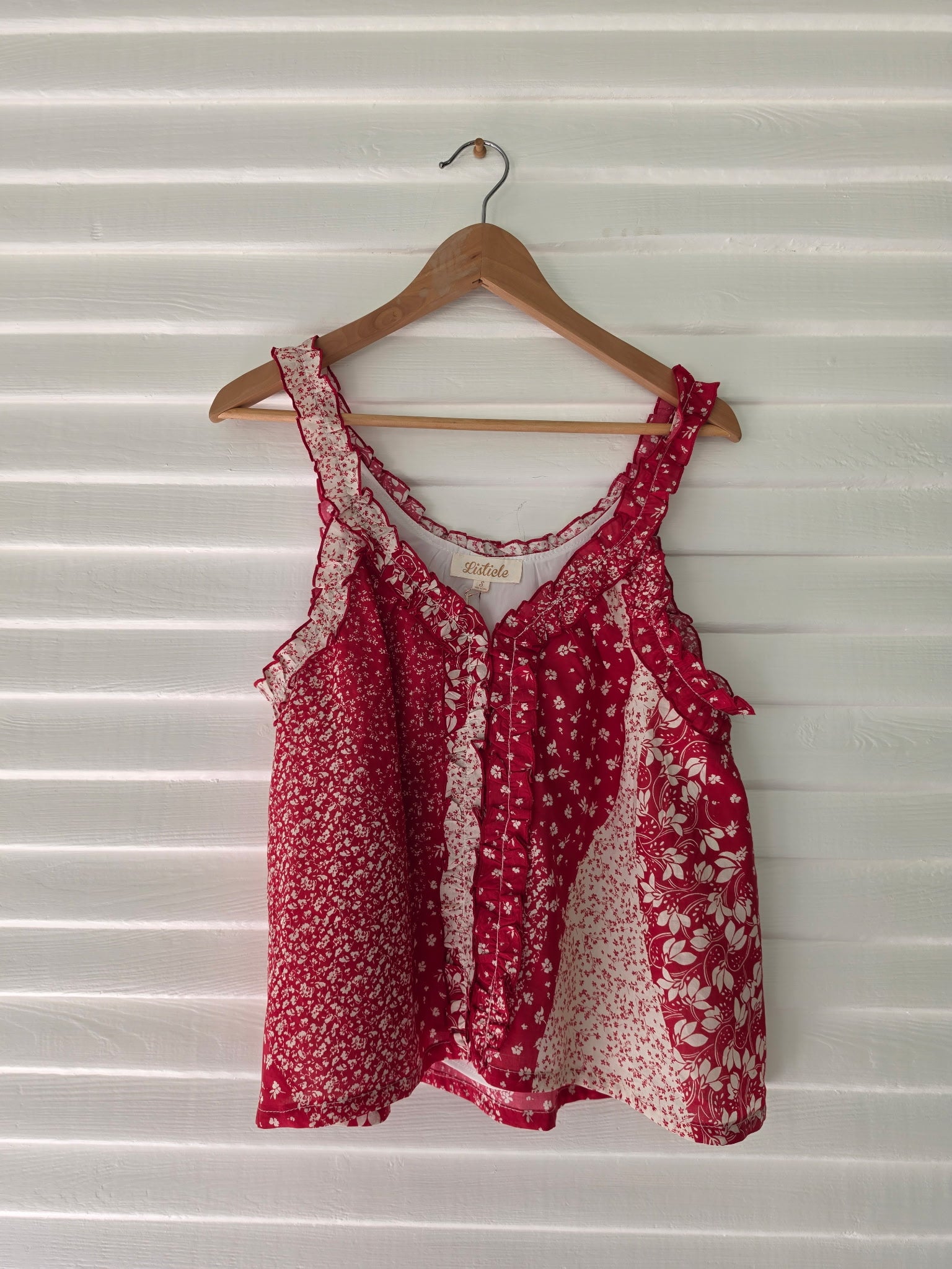 Ruffle Patchwork Tank Top