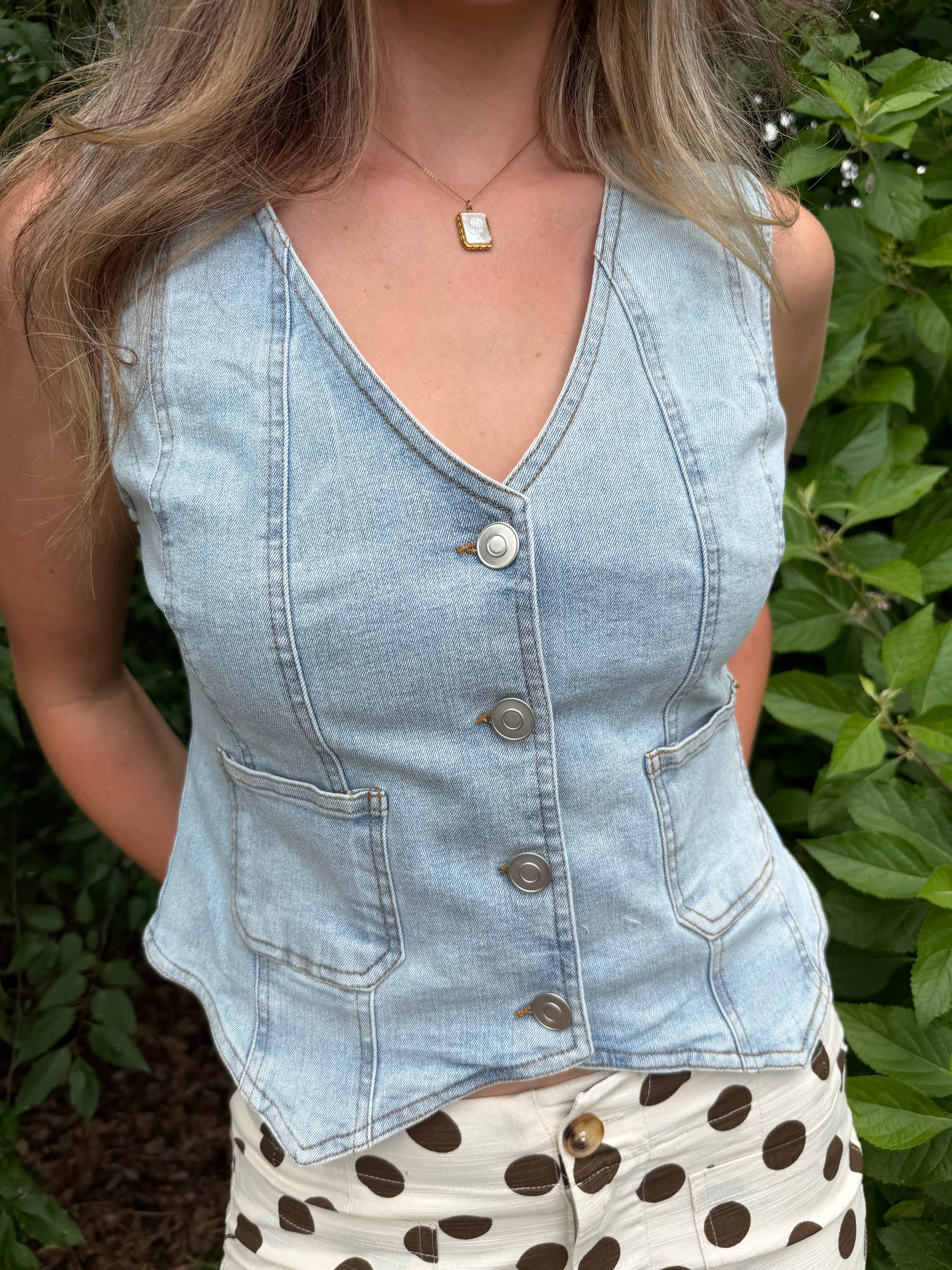 Fitted Denim Vest