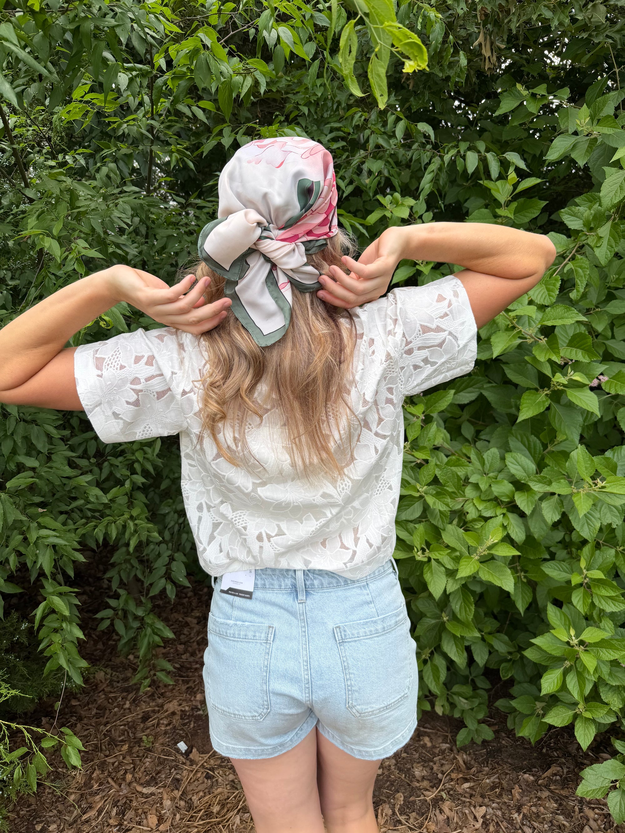 White Lace Floral Casual Shirt