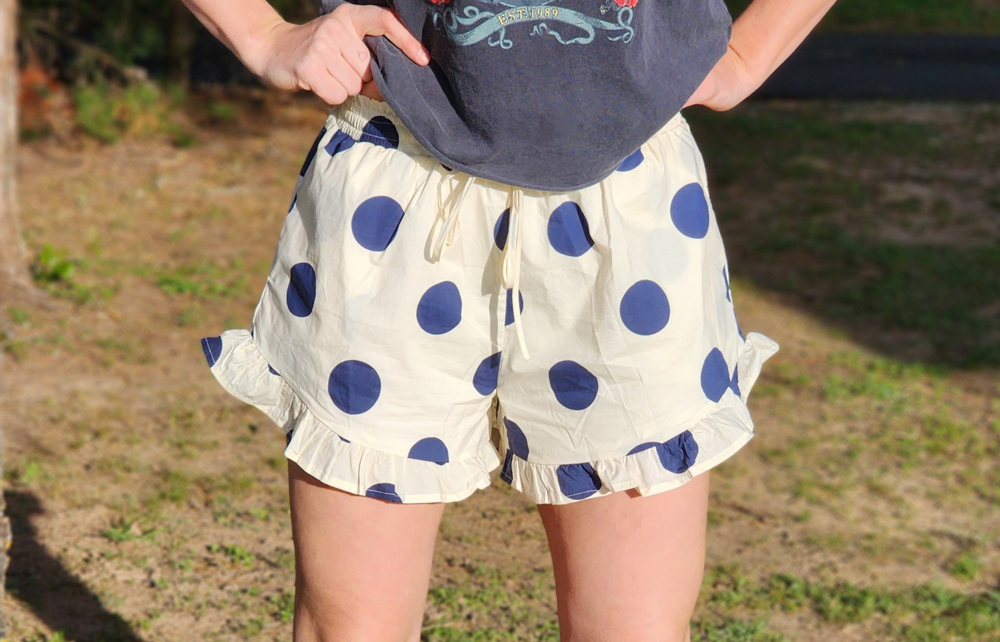 Polka-Dot Ruffle Shorts
