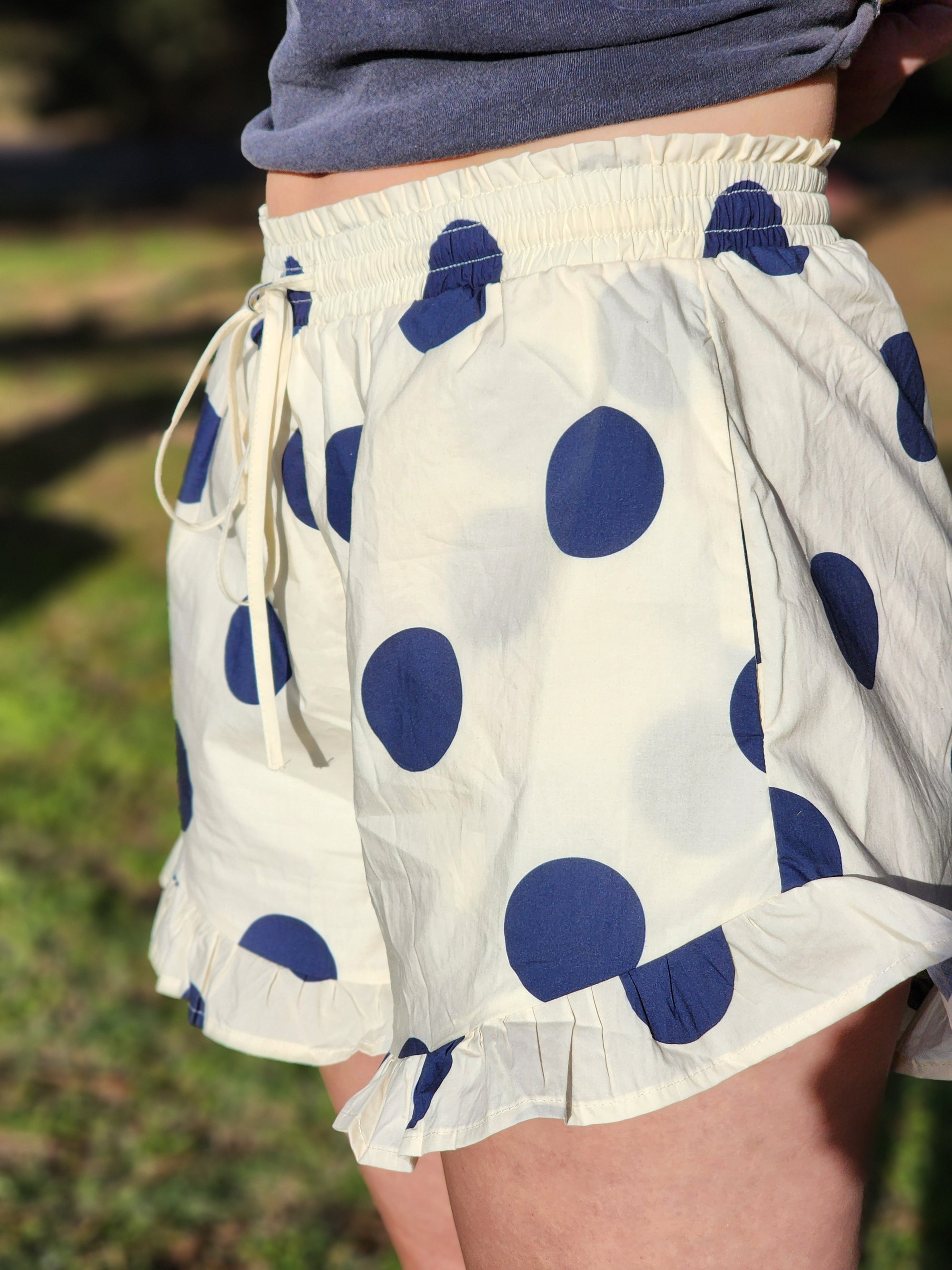 Polka-Dot Ruffle Shorts