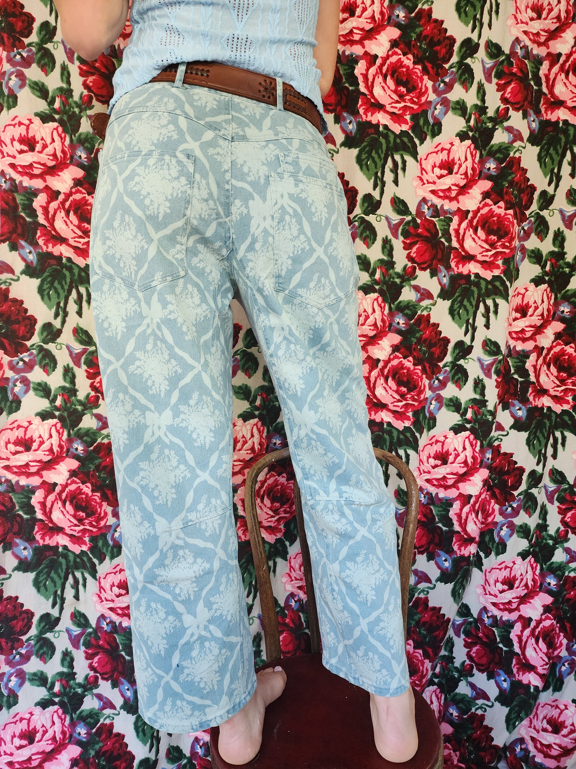 Printed Barrel Jeans