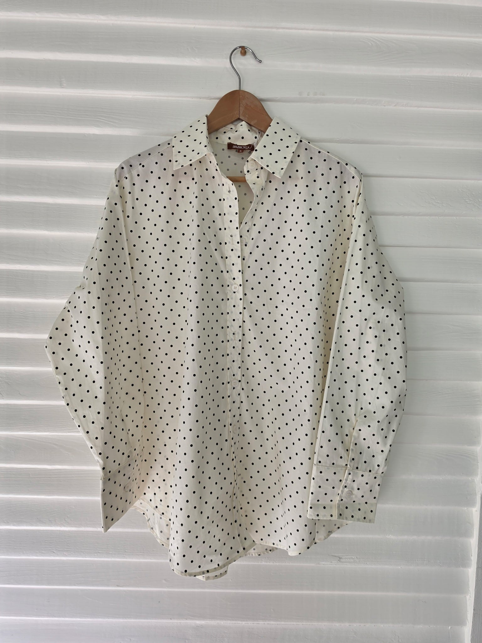 Polka Dot Oversized Button Down Shirt