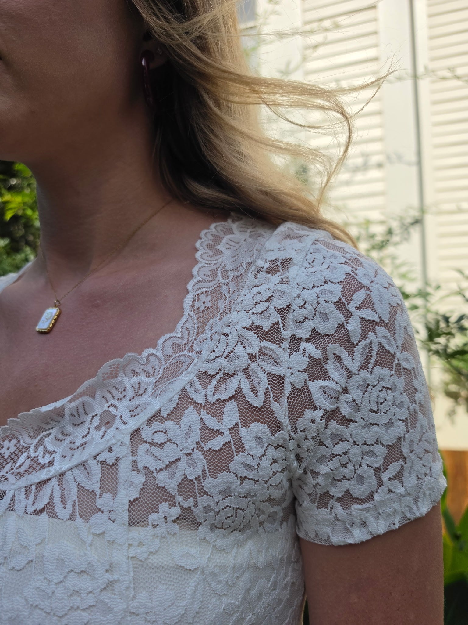 Scoop Neck Lace Knit Top