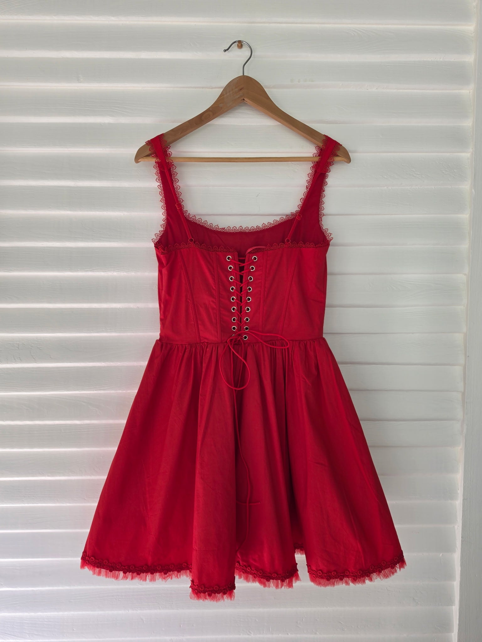 Flared Red Corset Dress