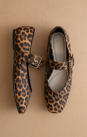 Leopard Strap Flats