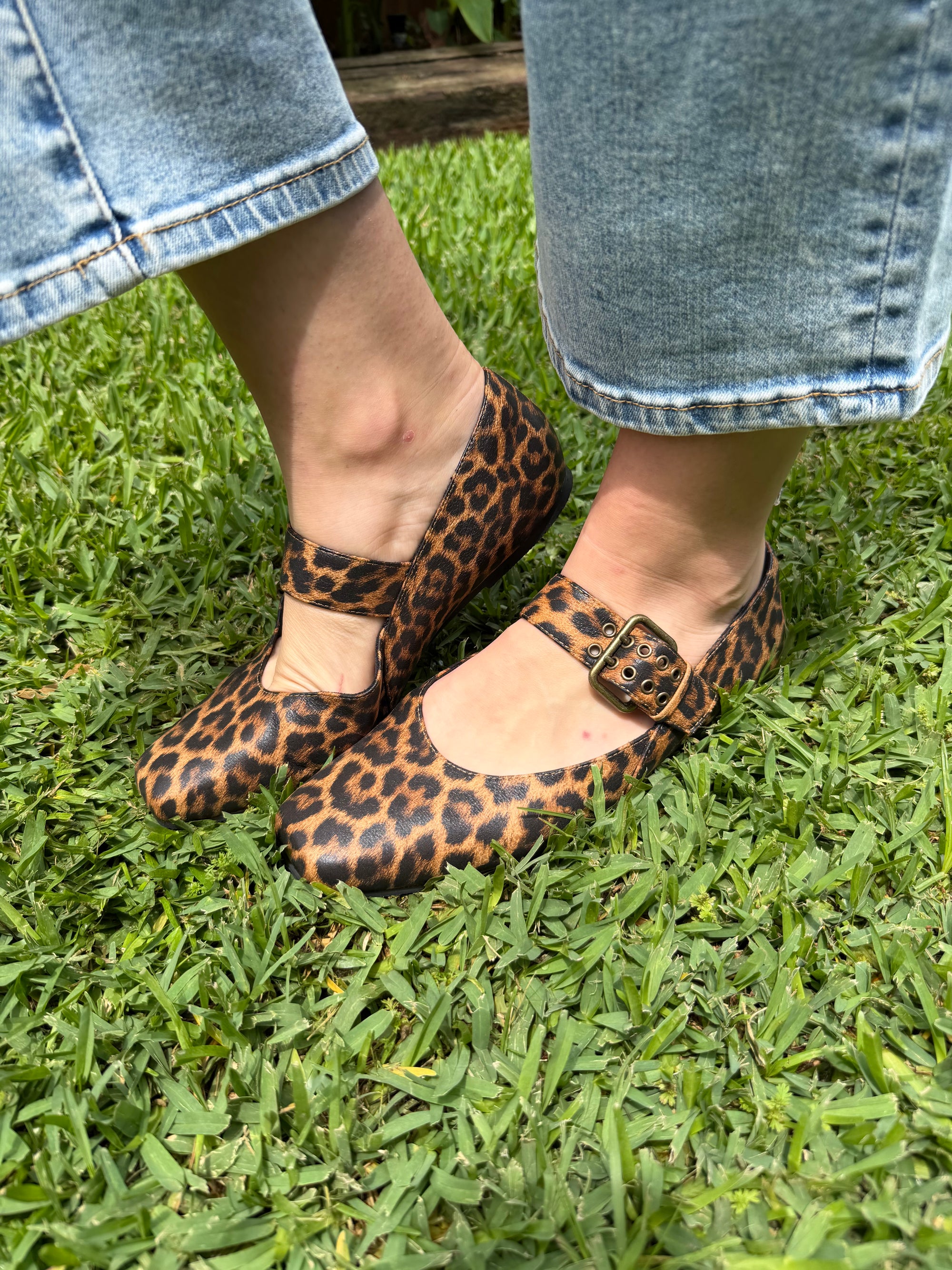 Leopard Strap Flats