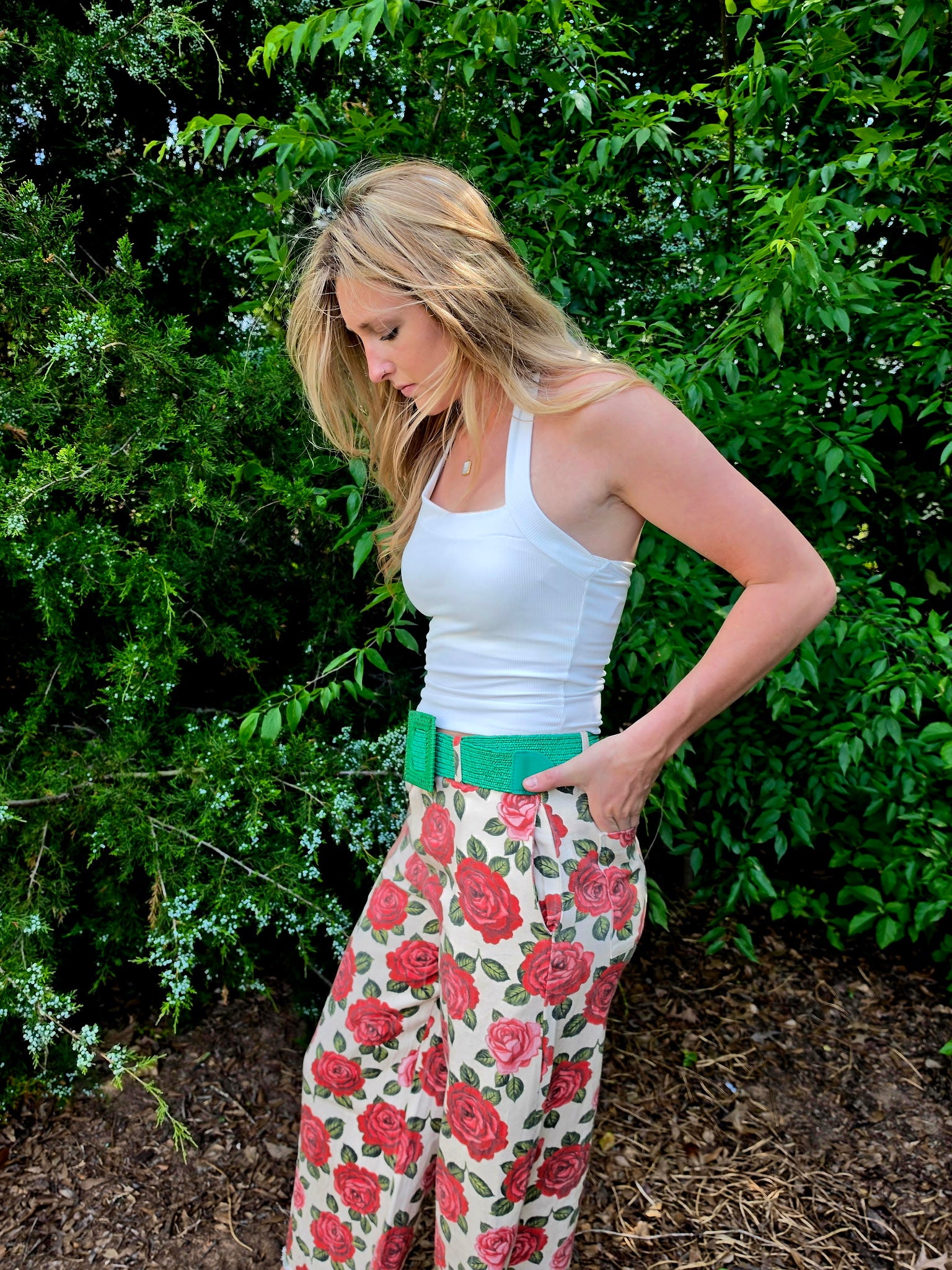 Relaxed Rose Patterned Pants