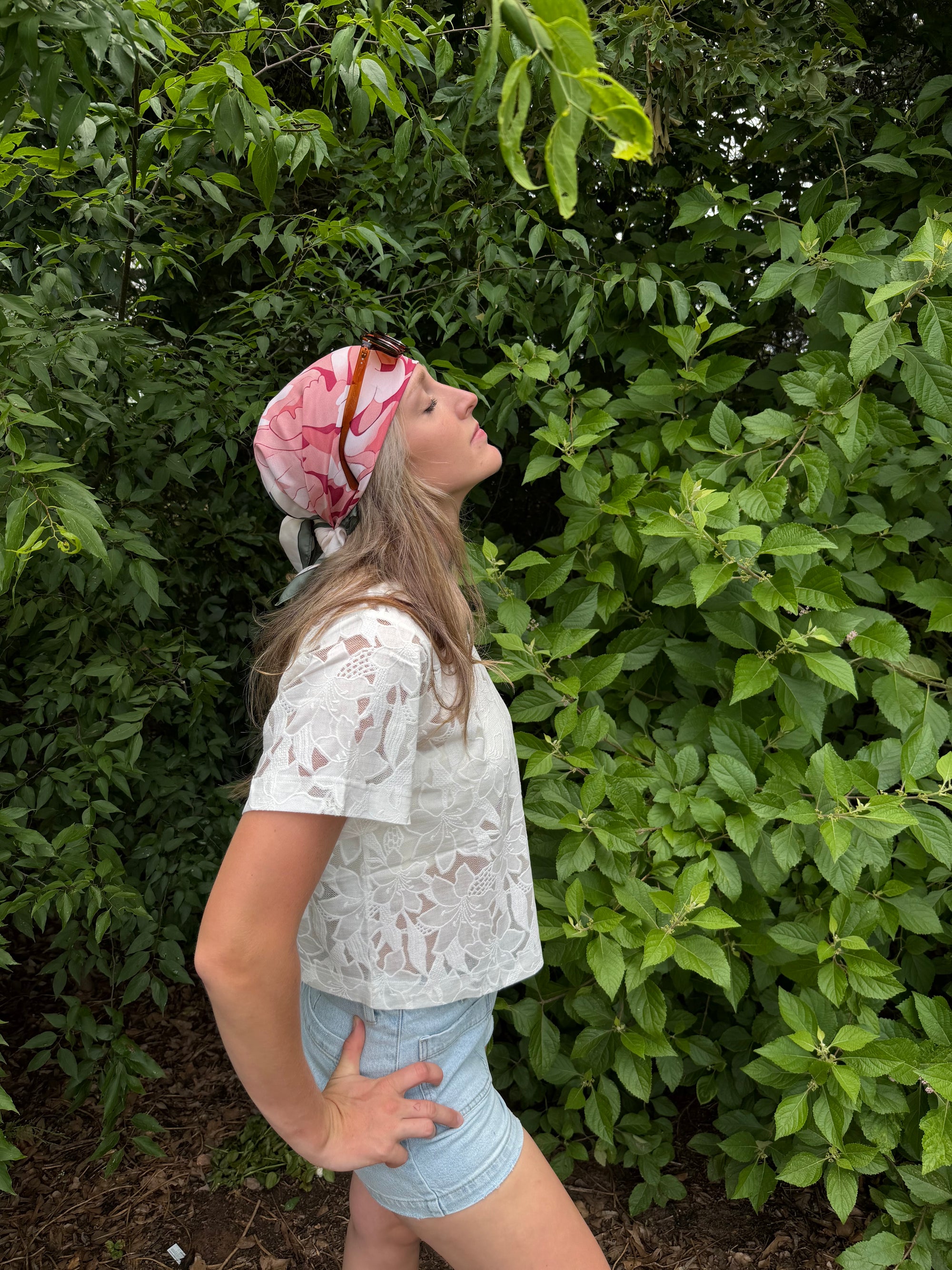 White Lace Floral Casual Shirt