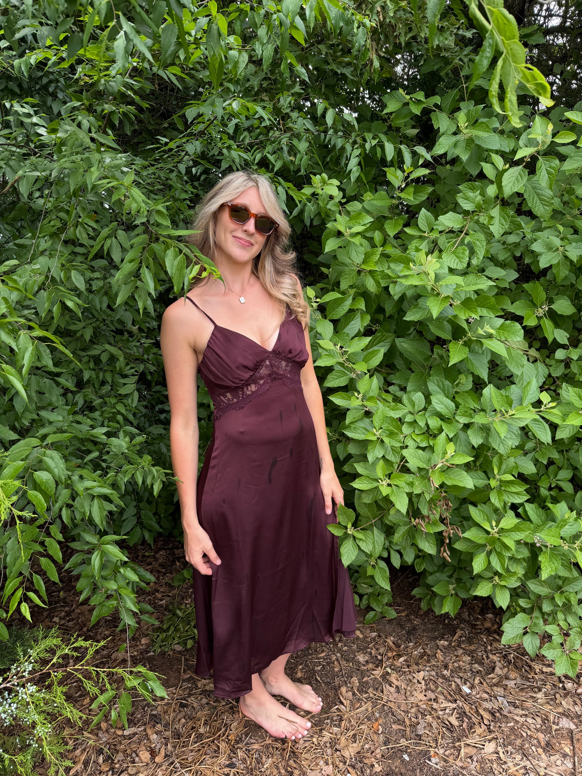 Burgundy Lace Dress
