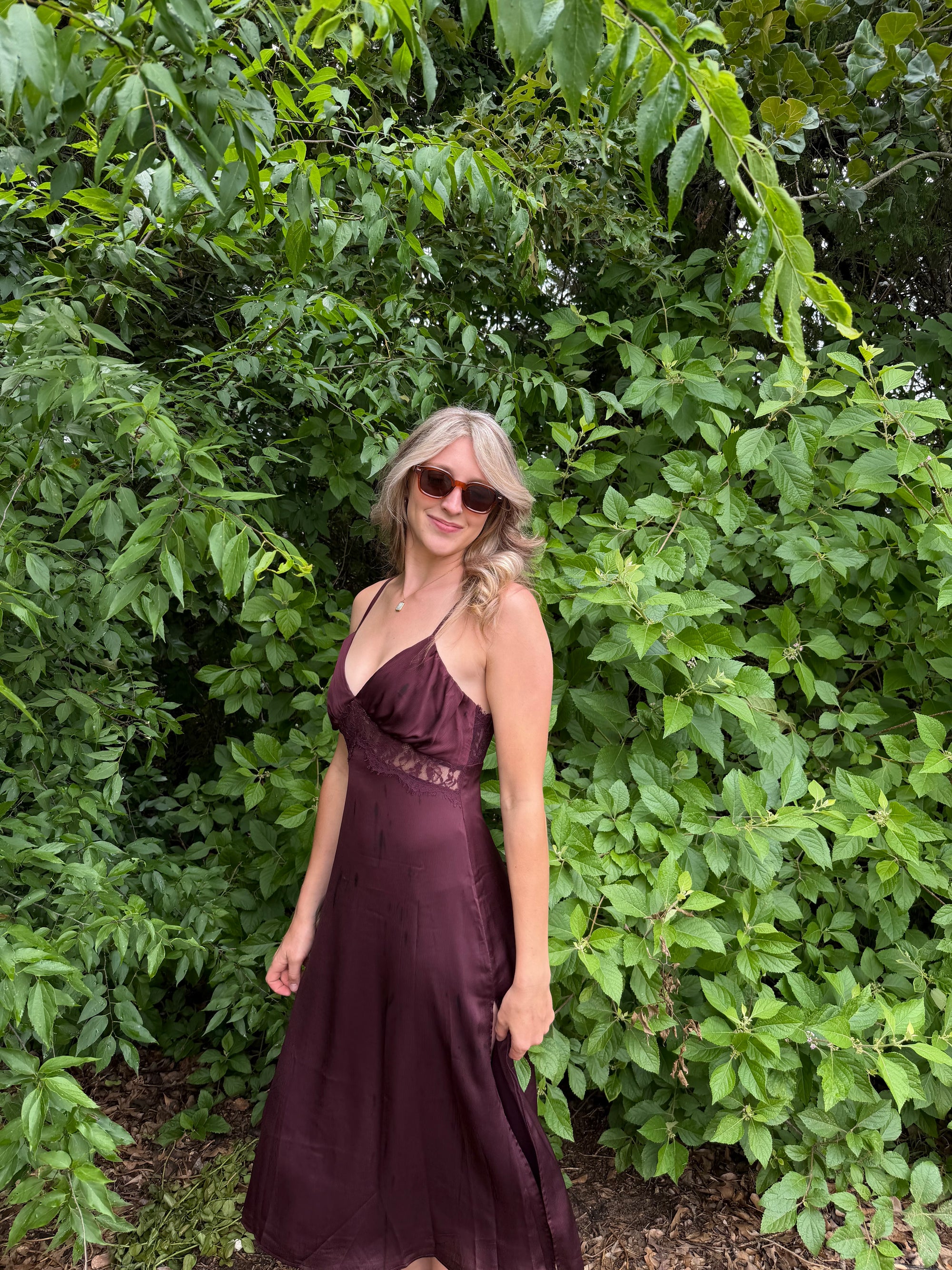 Burgundy Lace Dress