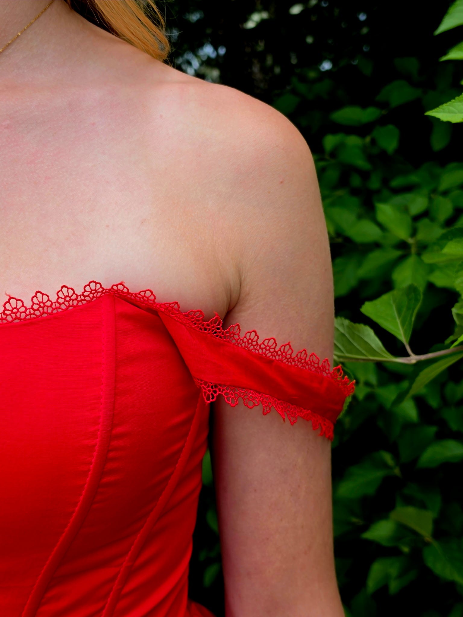 Flared Red Corset Dress