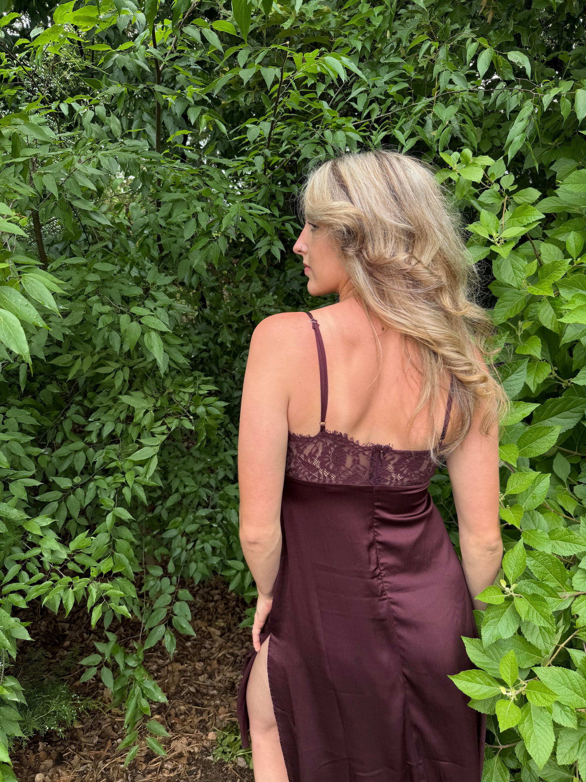 Burgundy Lace Dress