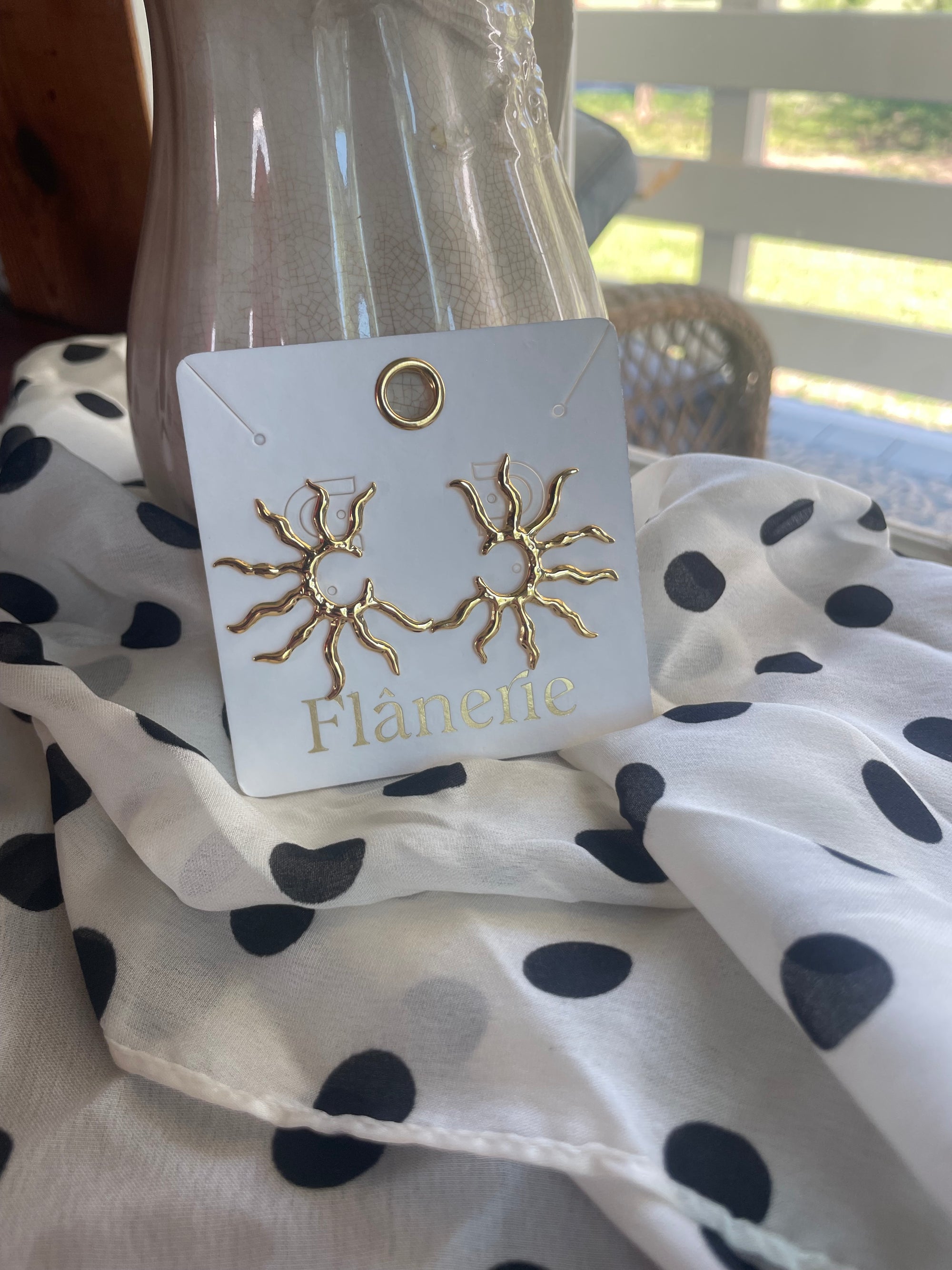 Gold Sunburst Earrings